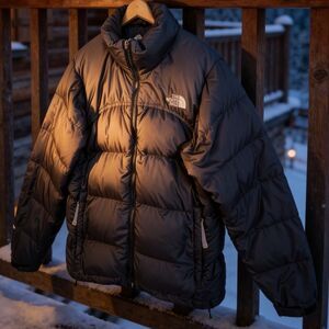THE NORTH FACE WOMENS GOOSE DOWN JACKET NUPTSE 700 BLACK SIZE M